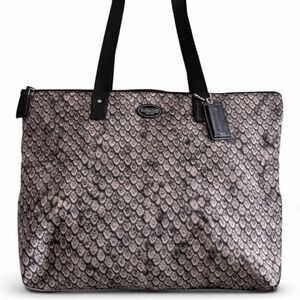 Coach Large Nylon Snake Print Getaway Travel Weekender Tote Bag
